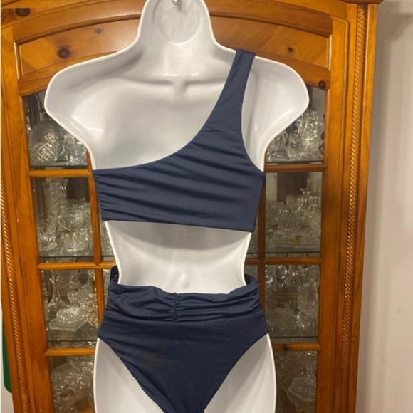Seafolly One Shoulder Top High Leg Cheeky Bottom Bikini NWT size 6 & 8 - Picture 6 of 10